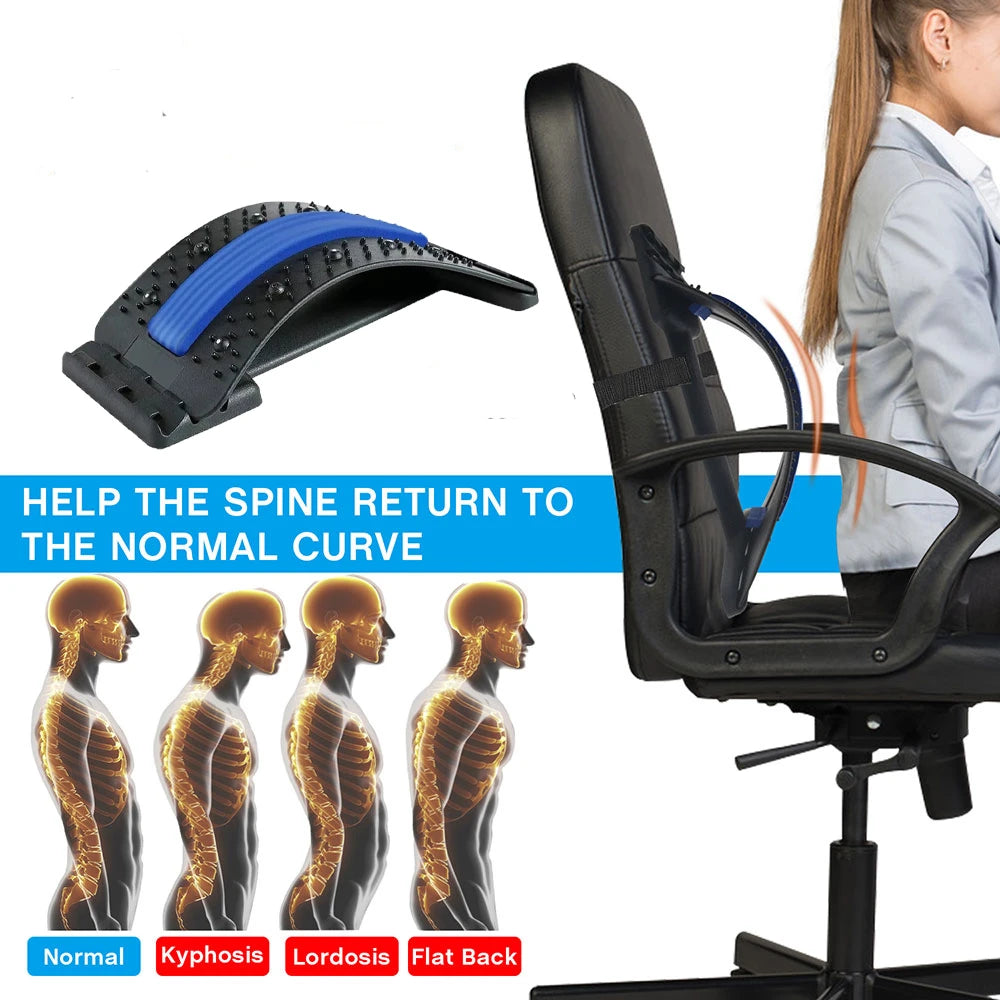 Magnetic Back Massage & Spine Stretcher – Posture Therapy & Lumbar Support