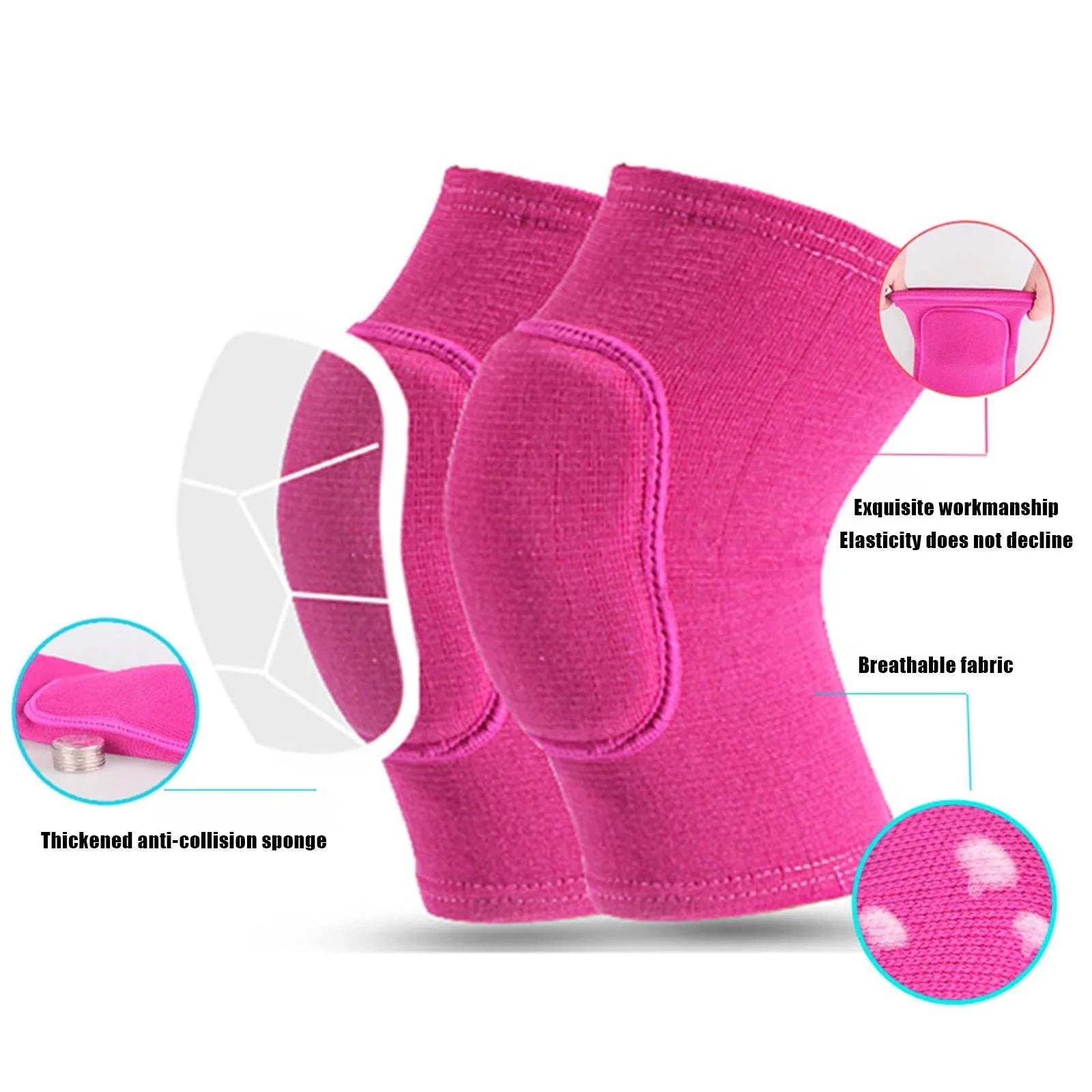 2pcs Sports Compression Knee Pads – Elastic Knee Protector & Support Brace