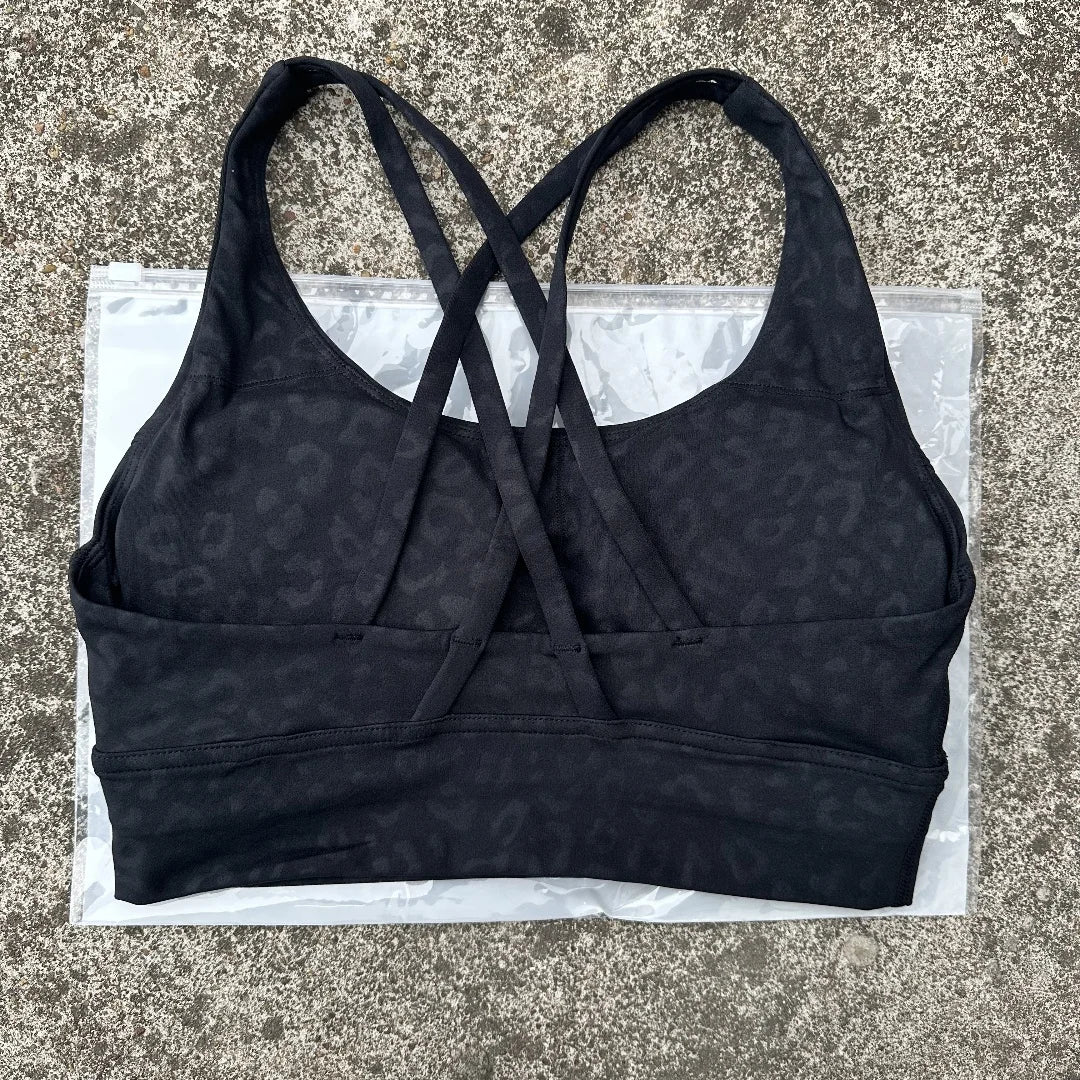 Solid Color Soft Cross Back Women’s Fitness Bra – High-Strength Shockproof Sports Top