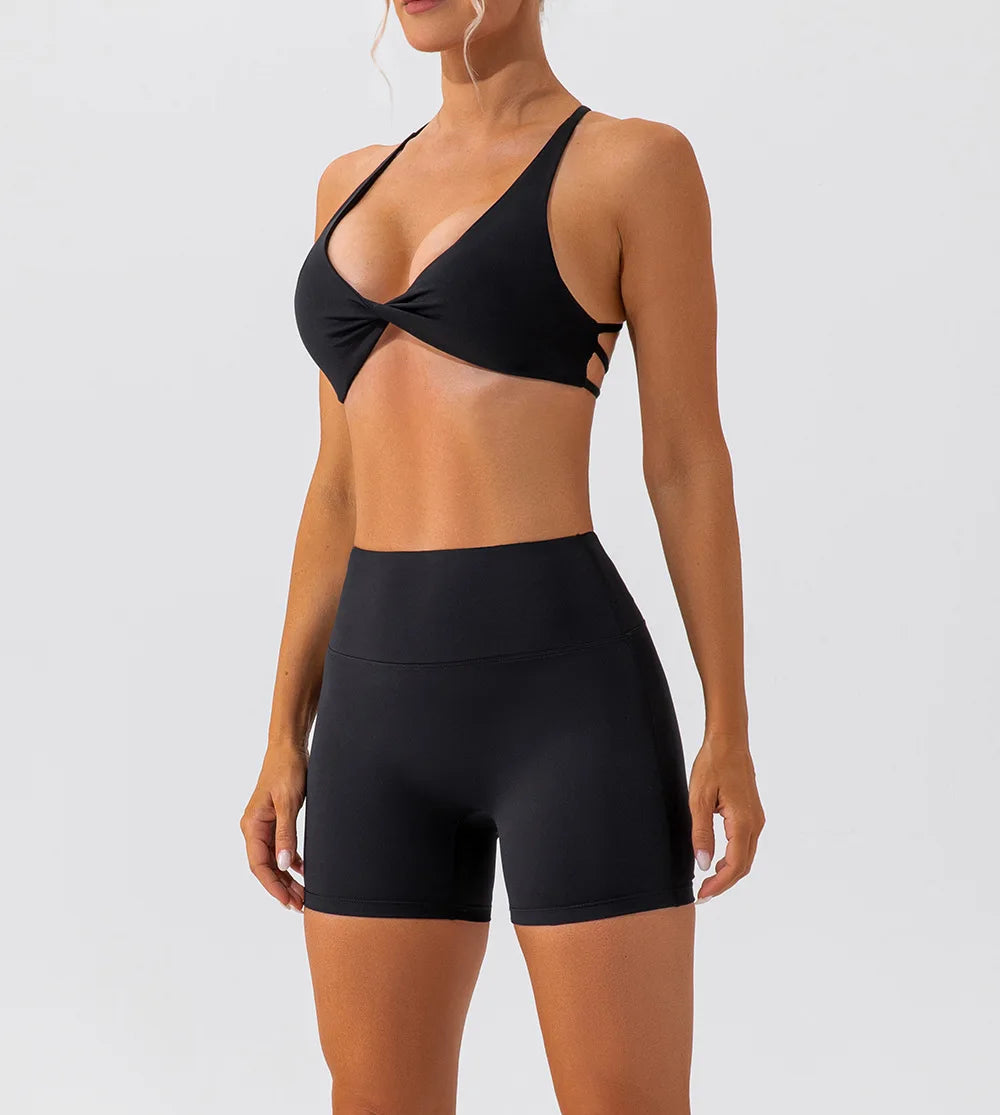 Sexy Gym Top Women Crease Sports Bra Running Back Cross Yoga Bra Breathable Sports Underwear Women Fitness Workout Top Women