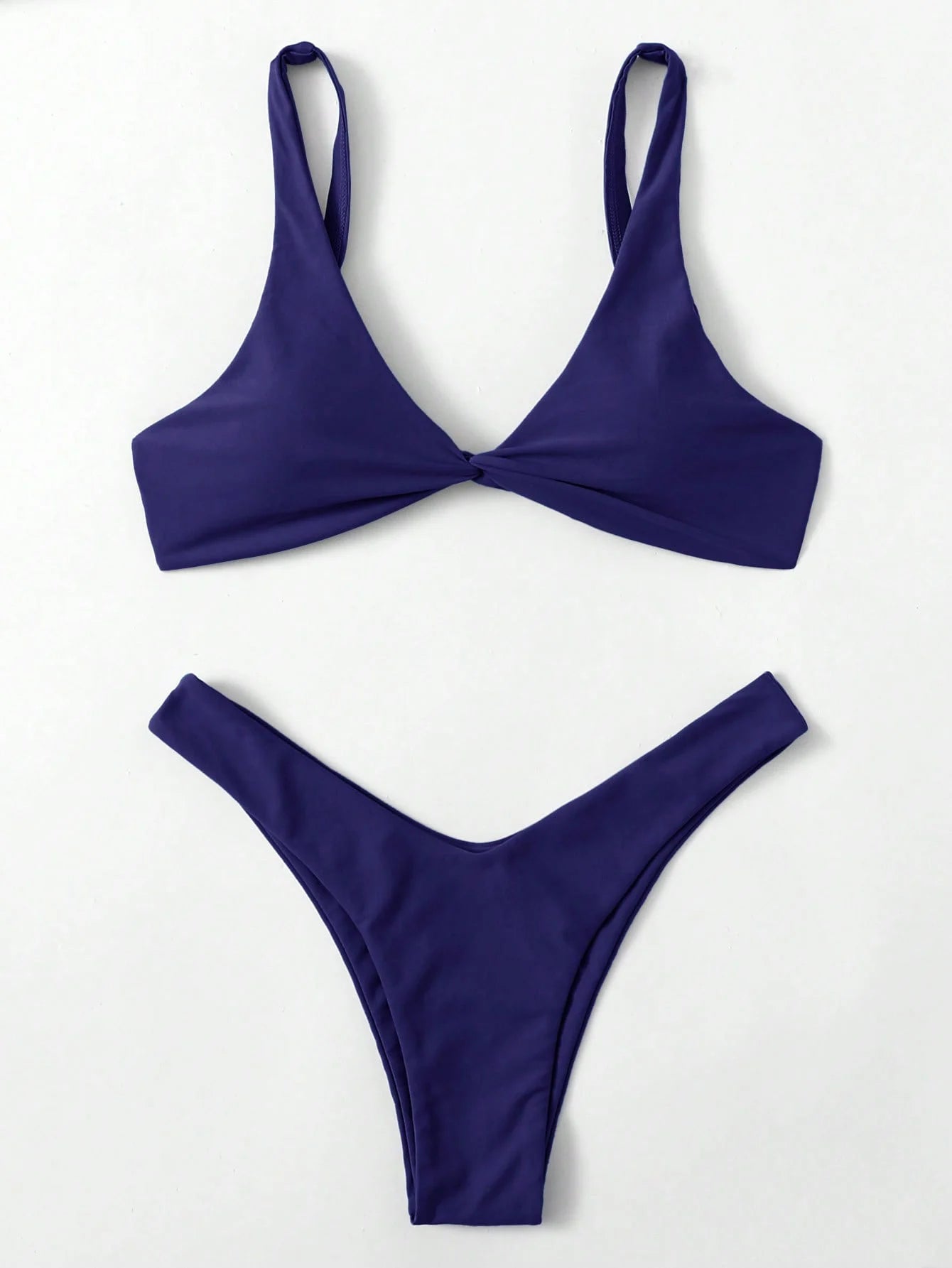 Solid Tie Push-Up Bikini Set – Brazilian Style Swimwear