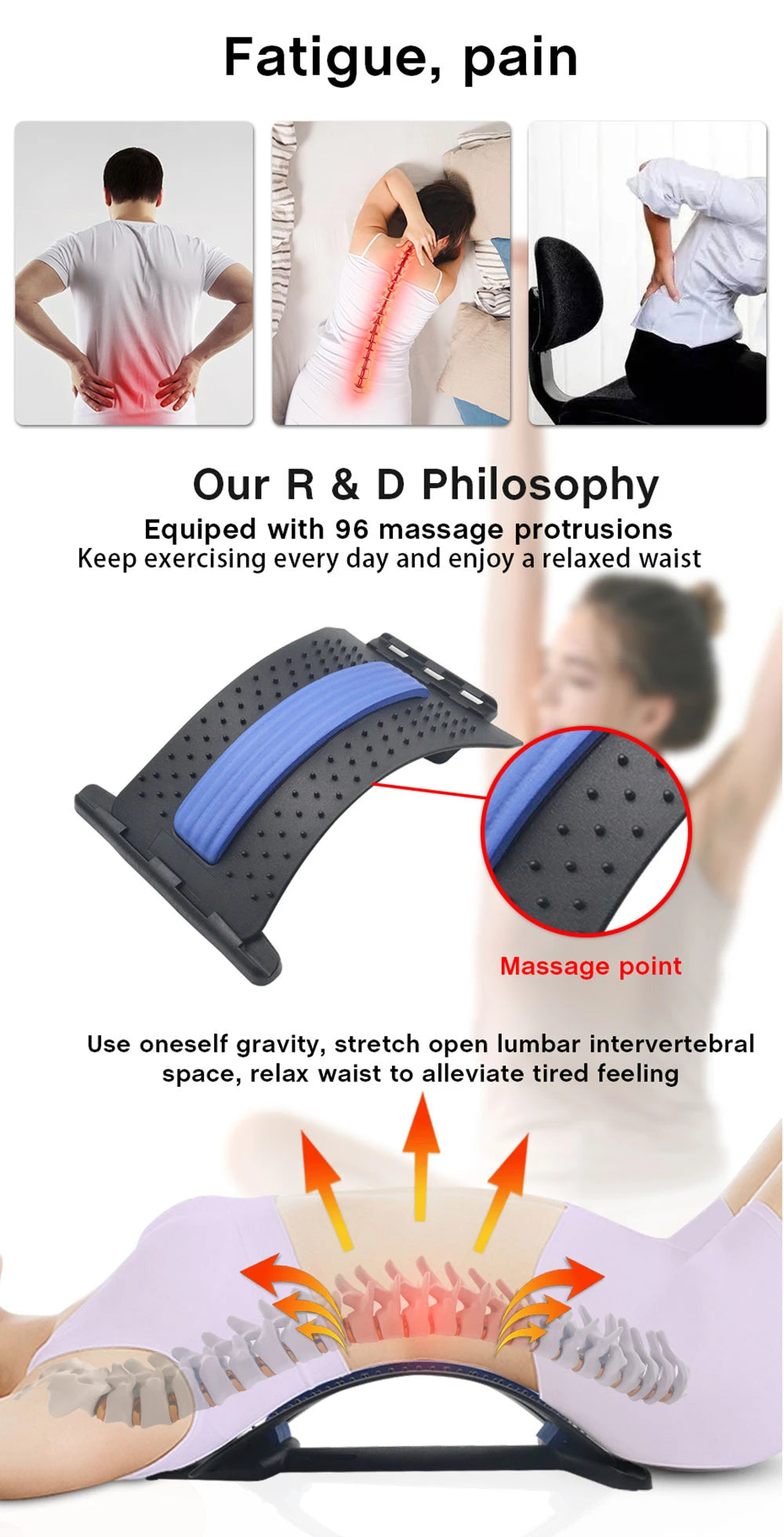 Magnetic Back Massage & Spine Stretcher – Posture Therapy & Lumbar Support