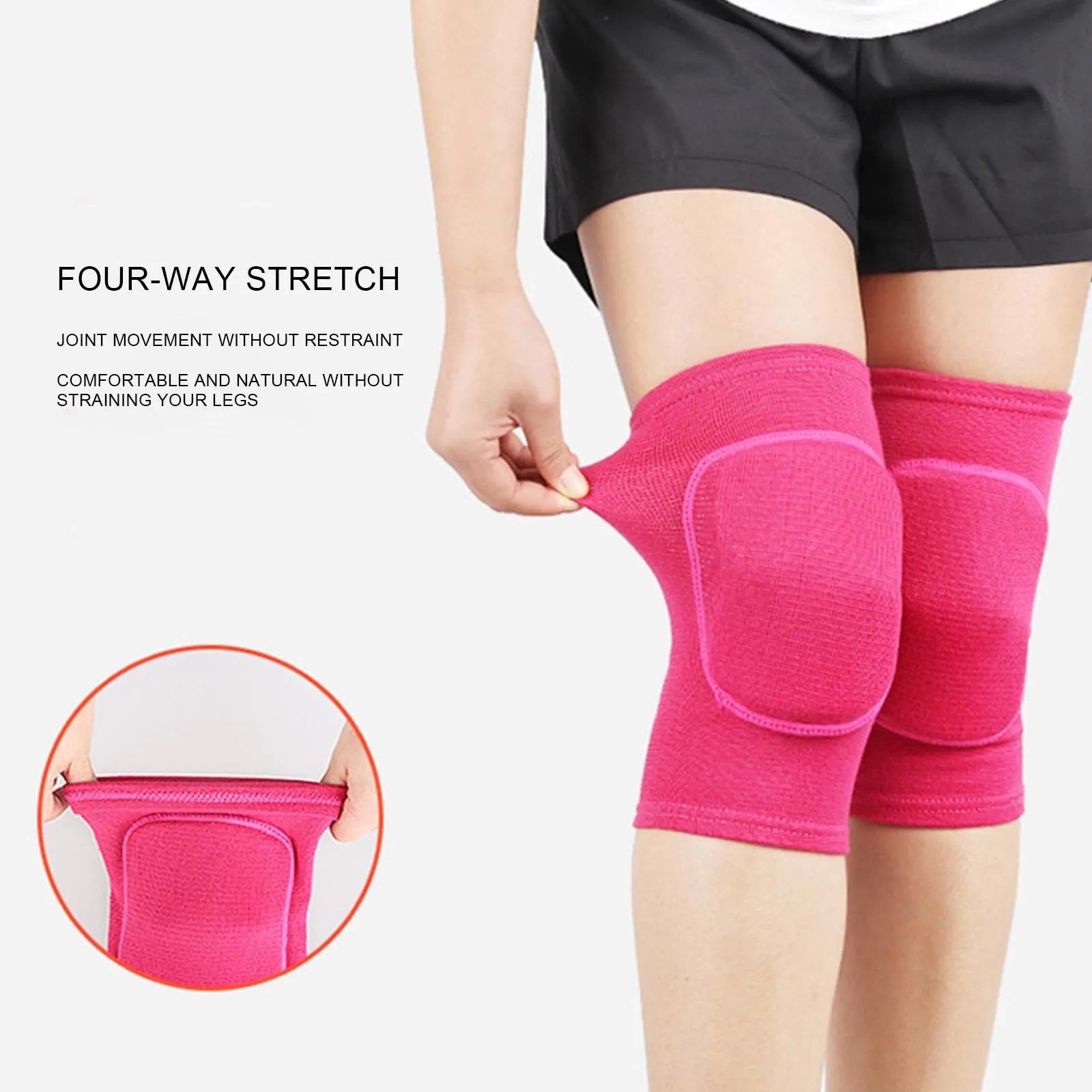 2pcs Sports Compression Knee Pads – Elastic Knee Protector & Support Brace