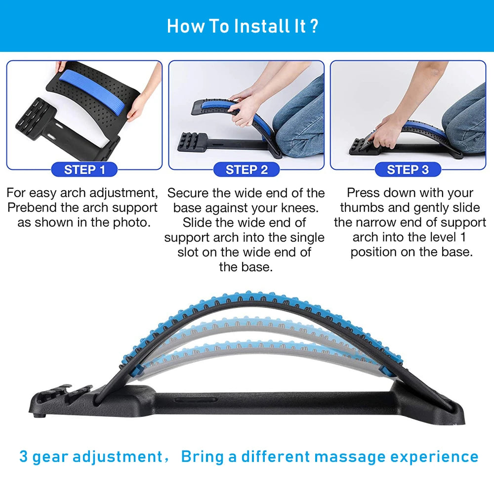 Magnetic Back Massage & Spine Stretcher – Posture Therapy & Lumbar Support