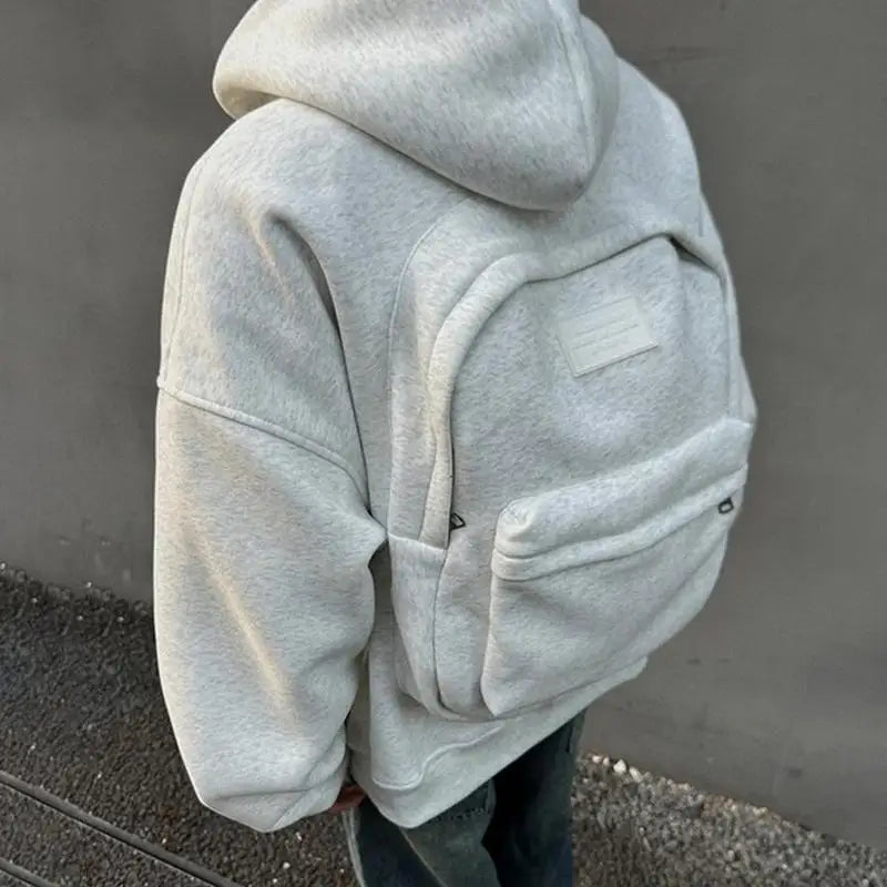 Fall 3D Backpack Hoodie – Retro Gothic Streetwear Long Sleeve Sweatshirt
