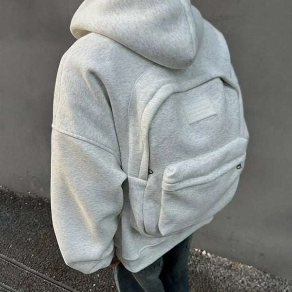 Fall 3D Backpack Hoodie – Retro Gothic Streetwear Long Sleeve Sweatshirt