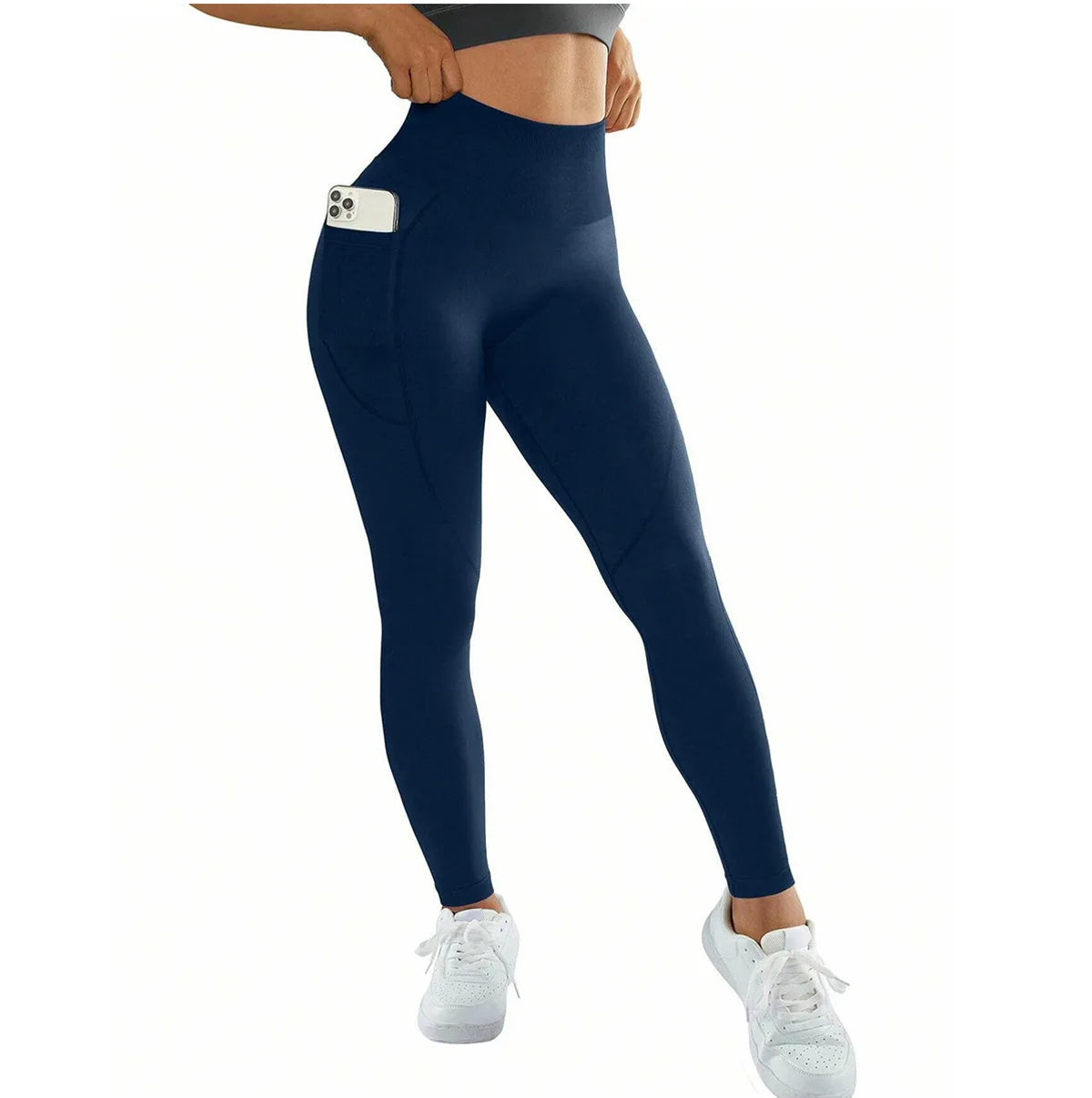 High Waist Yoga Leggings Women Fitness Workout Sport Leggings Sexy Peach Hip Pants  Stretch Double Side Pocket Tight Leggings