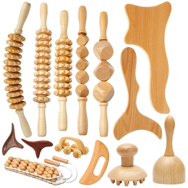 Wooden Massage Tools – Lymphatic Drainage &amp; Anti-Cellulite Body Shaper
