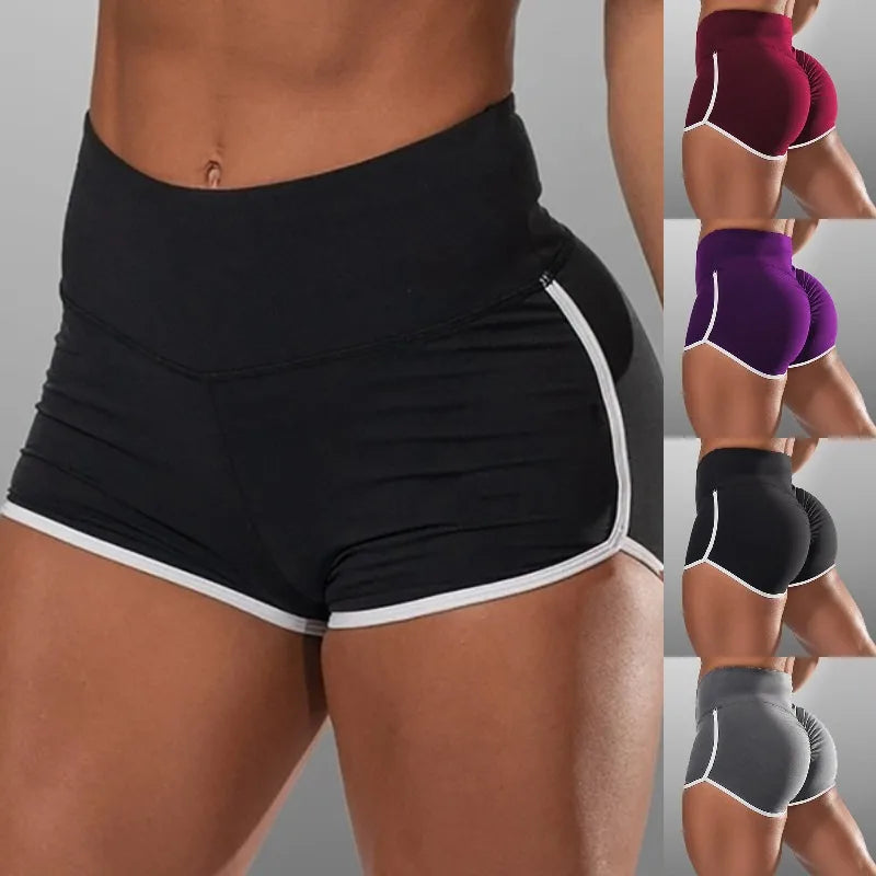 Women’s Summer Sports Shorts – Stretchy Low-Waist Slim Fitness & Yoga Shorts