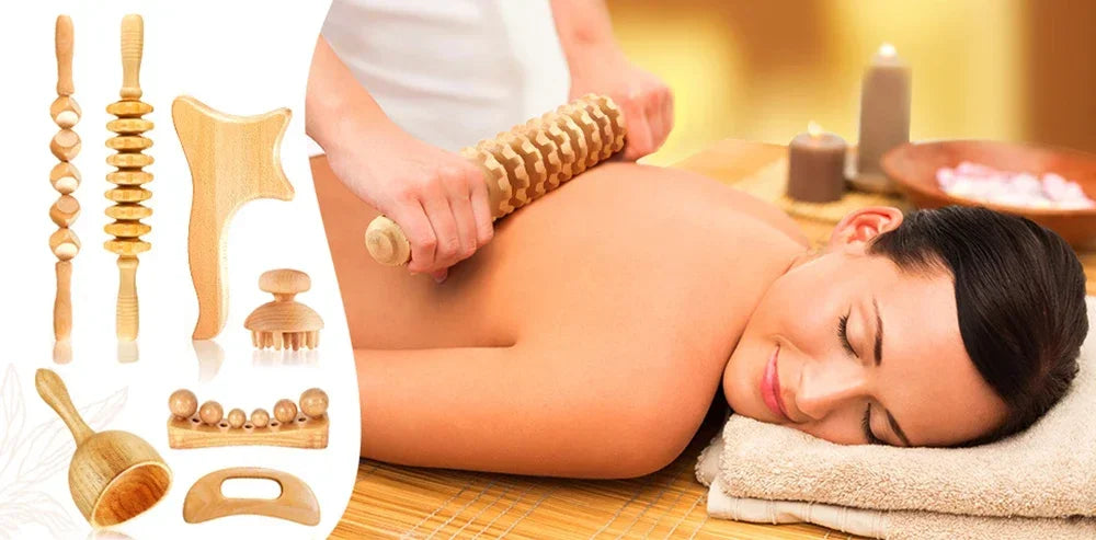 Wooden Massage Tools – Lymphatic Drainage &amp; Anti-Cellulite Body Shaper