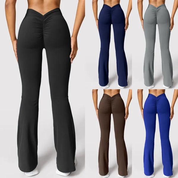 Women’s Fashion Micro Horn Leggings – High-Waist Push-Up Gym Pants