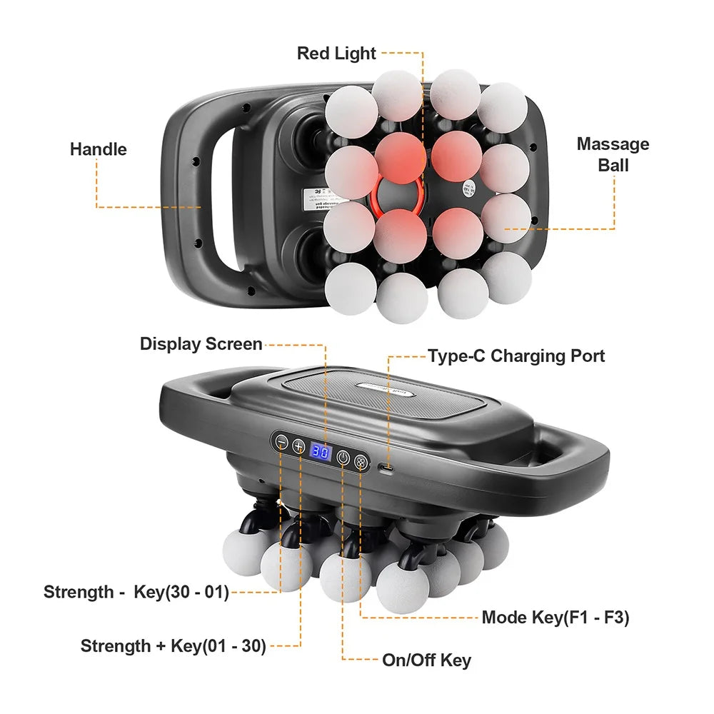 16-Head Fascia Gun – High-Frequency Vibration Body & Muscle Massager