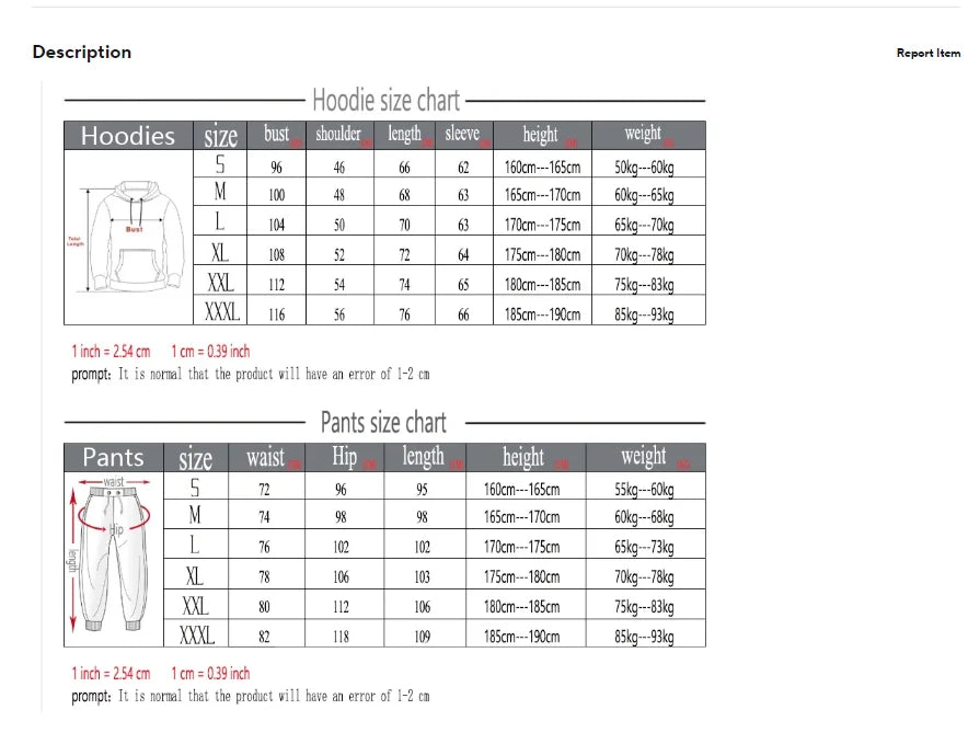Men’s Fashion Print Tracksuit – Zipper Hoodie & Sweatpants Two-Piece Set